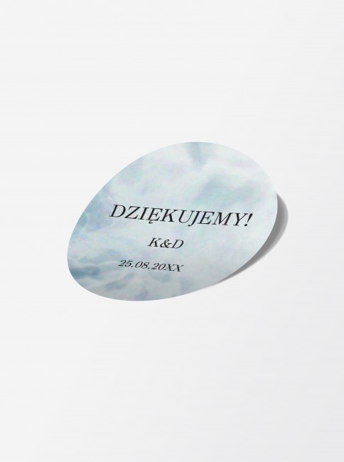 Naklejka ślubna okrągła z...
