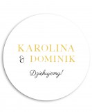 Naklejka ślubna biało-żółta...