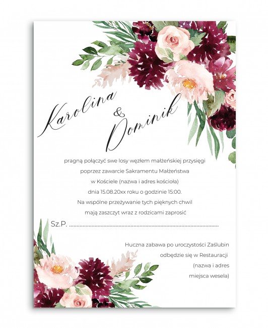 Zaproszenie ślubne z...