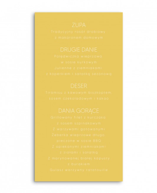 Prostokątne menu na...