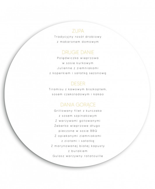 Menu weselne okrągłe -...