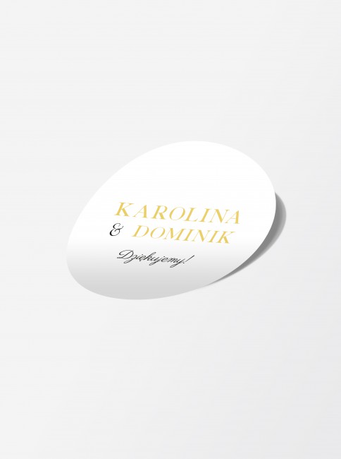 Naklejka ślubna biało-żółta...