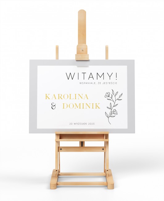 Tablica powitalna dla gości...