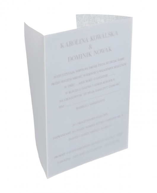 Zaproszenie ślubne z kalką...