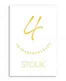 Numer stolika żółty z bielą...