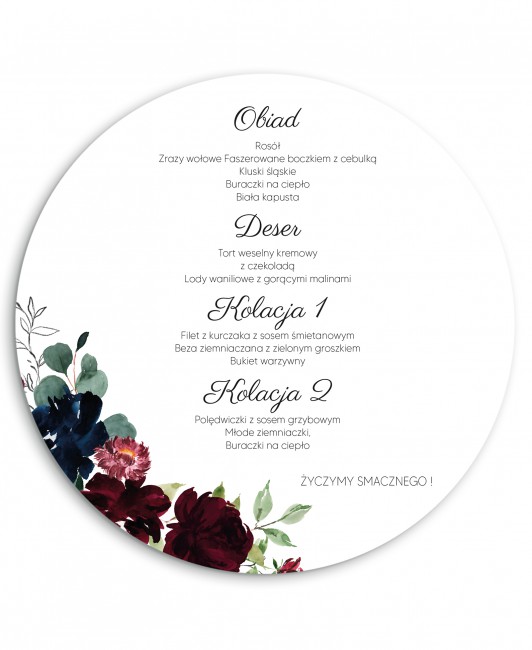 Menu weselne okrągłe -...