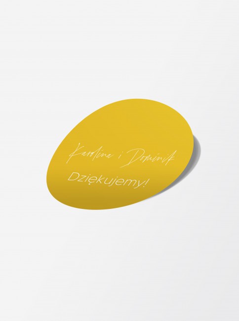 Naklejka ślubna żółta w...