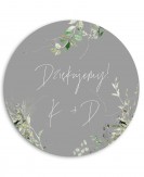 Naklejka ślubna okrągła...