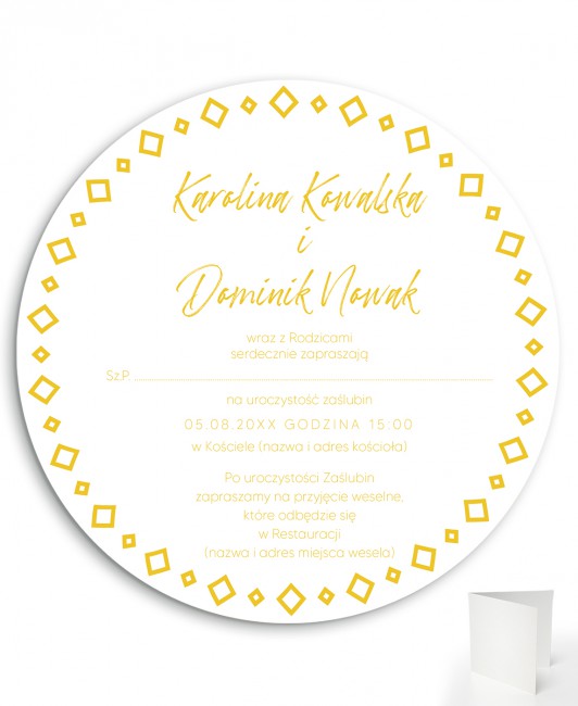 Zaproszenie ślubne składane...