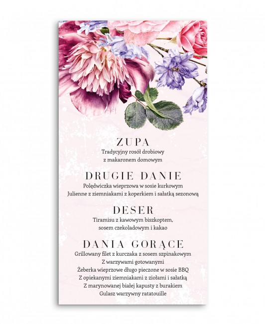 Menu weselne prostokątne z...