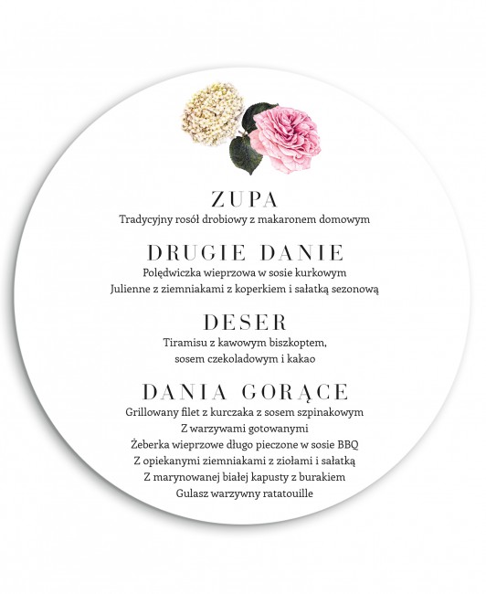 Menu weselne okrągłe -...