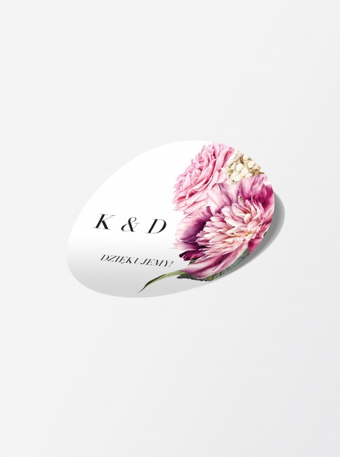 Naklejka ślubna z różą i...