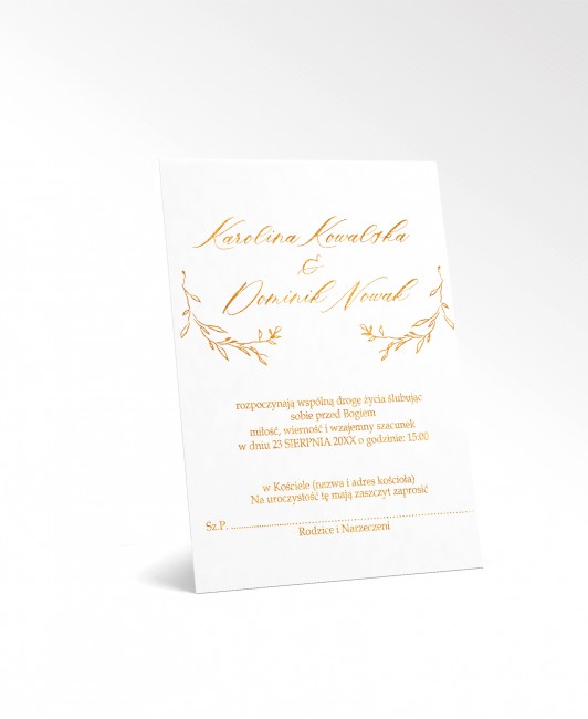 Złocone zaproszenie ślubne...