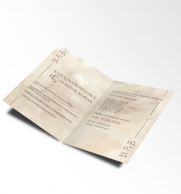 Zaproszenie ślubne składane...