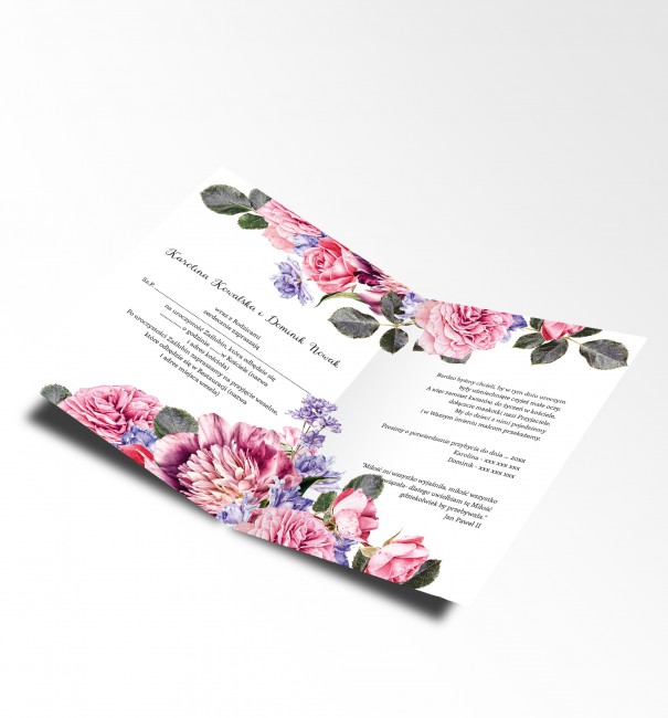 Zaproszenie ślubne składane...