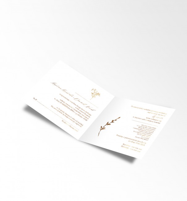 Złocone zaproszenie ślubne...