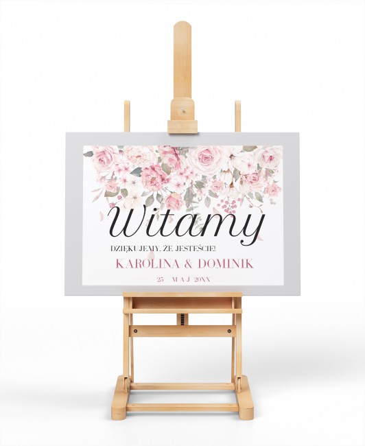 Tablica powitalna dla gości...