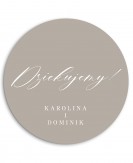 Okrągła naklejka ślubna z...