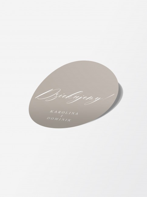 Okrągła naklejka ślubna z...