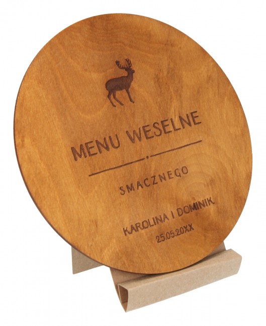 Drewniane menu weselne...