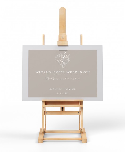 Tablica powitalna dla gości...