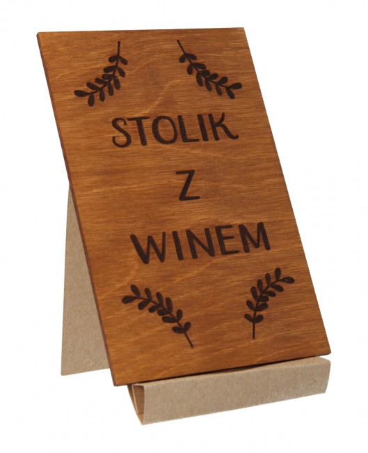 Drewniana karta z nazwą...