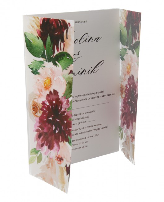 Zaproszenie ślubne z kalką...