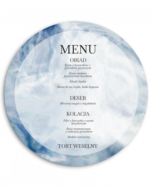 Menu weselne okrągłe z...