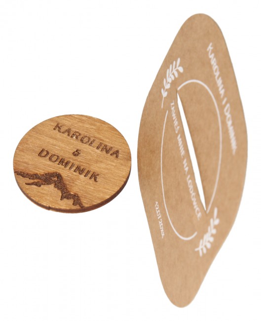 Drewniany magnes ślubny z...