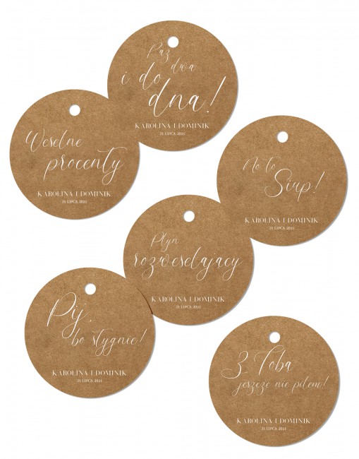 Zawieszki okrągłe kraftowe...