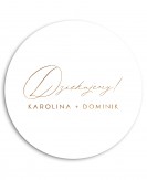 Naklejka ślubna okrągła w...