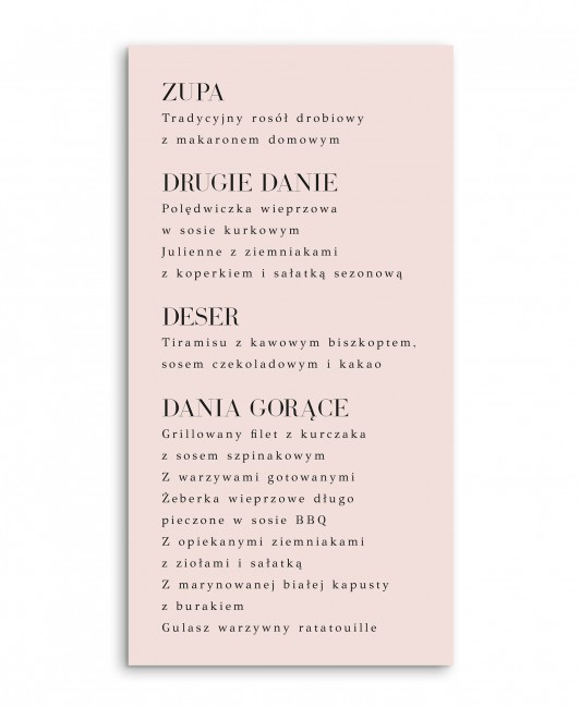 Karta dań weselnych z...