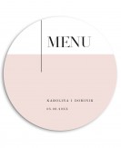 Okrągła karta dań weselnych...