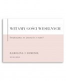 Tablica z powitaniem gości...