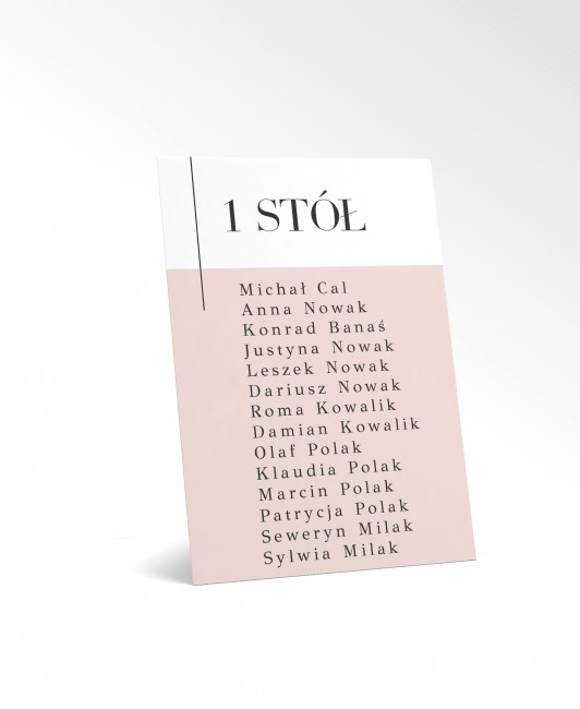 Karta z listą gości przy...