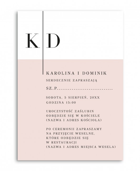 Zaproszenie prostokątne na...