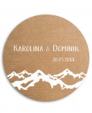 Ślubna naklejka kraftowa z...