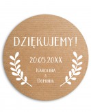 Weselna naklejka kraftowa z...