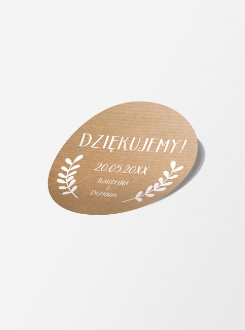 Weselna naklejka kraftowa z...