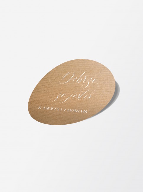 Naklejka ślubna kraftowa...