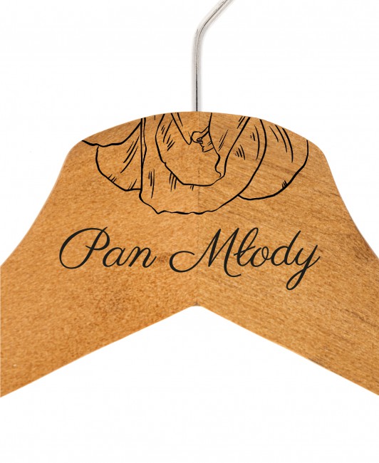 Drewniany wieszak ślubny z...