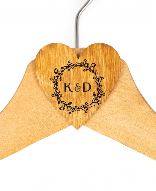 Drewniany wieszak ślubny z...