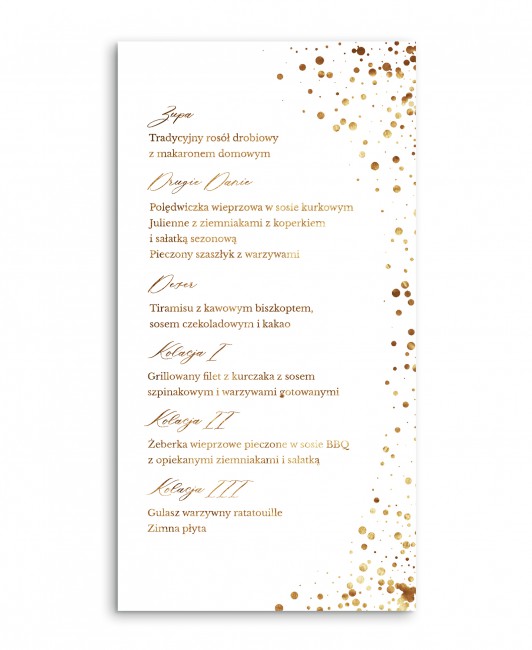 Karta menu weselnego dla...