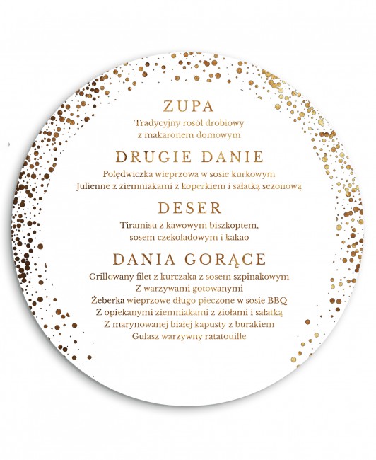 Okrągłe menu weselne w...