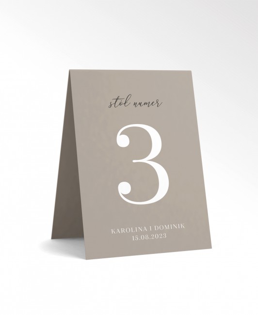 Kolorowe numery na stoły...