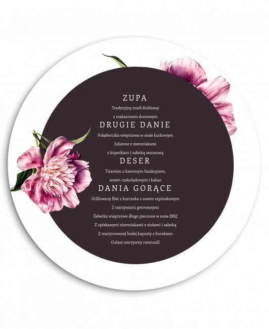 Menu weselne okrągłe z...