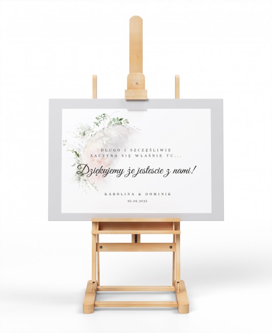 Tablica powitalna dla gości...