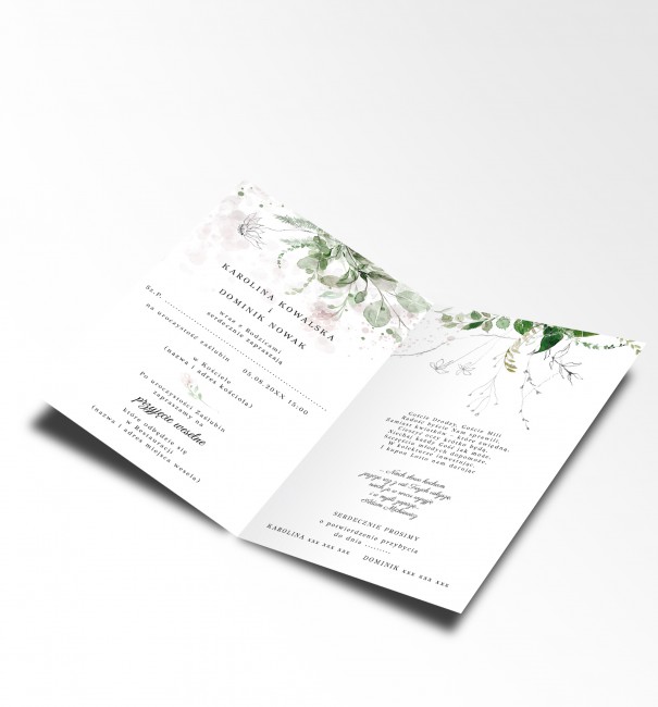 Ślubne zaproszenie składane...