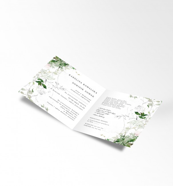 Składane zaproszenie ślubne...