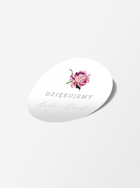 Ślubna naklejka okrągła z...